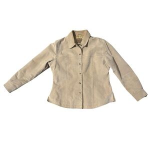 Women's Vintage A.M.I. Suede Leather Jacket Beige Size Large Western Cowgirl